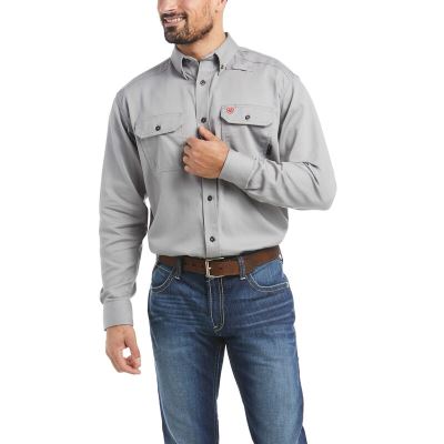 Ariat Work: FR Solid Camisa Hombre - Plateadas (LQUIR9178)